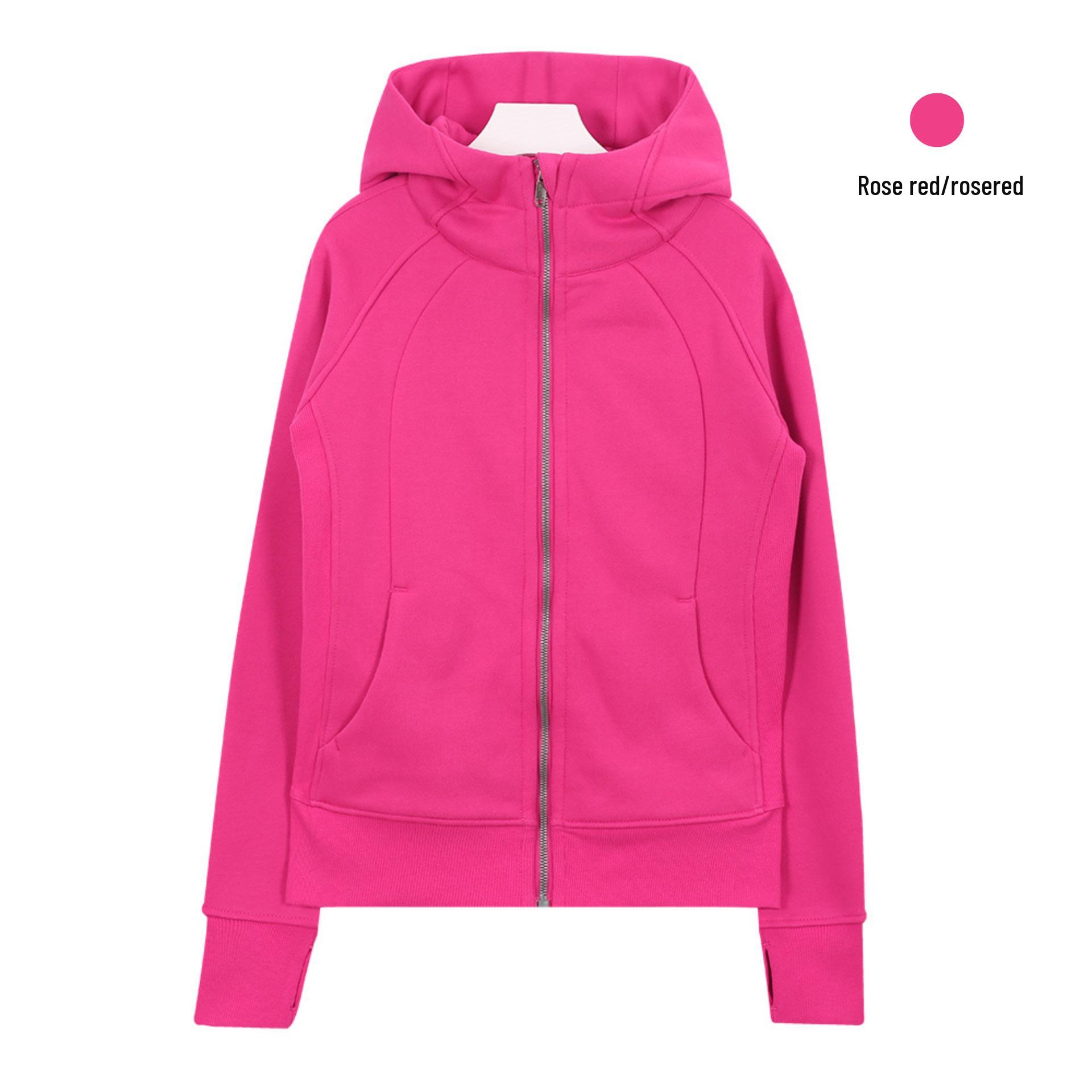 

Women s Scuba Slim-Fit Fleece-Lined Hooded Cardigan - Casual Slimming Sportswear Jacket S