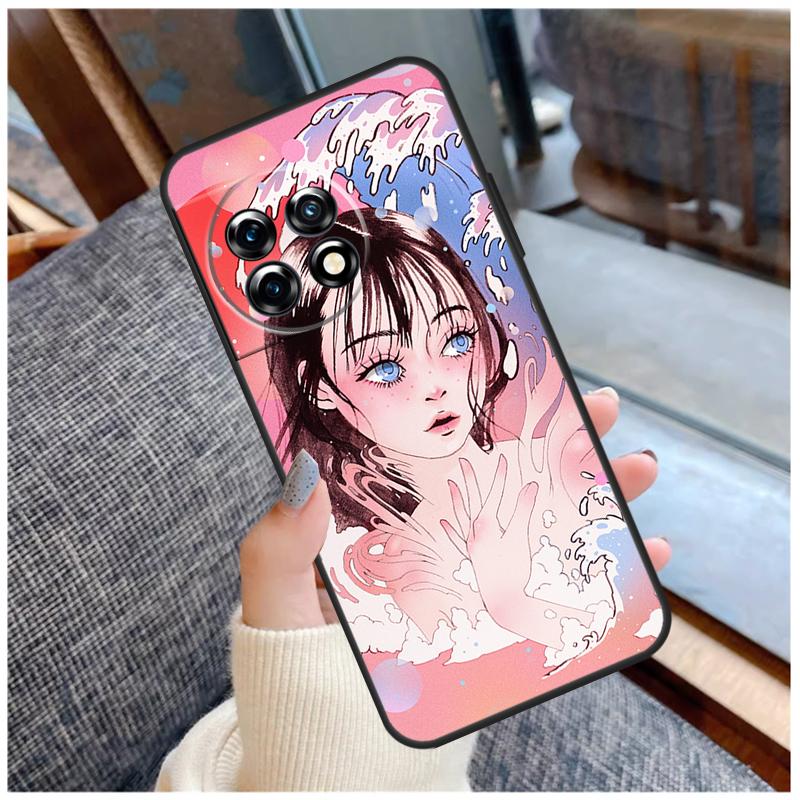 Cartoon Girl Aesthetic Case For OnePlus 15 13 12 11 10 9 Pro 13R 13T 12R 10T 8T Nord CE 5 2 3 4 Lite N20 N30 Coque