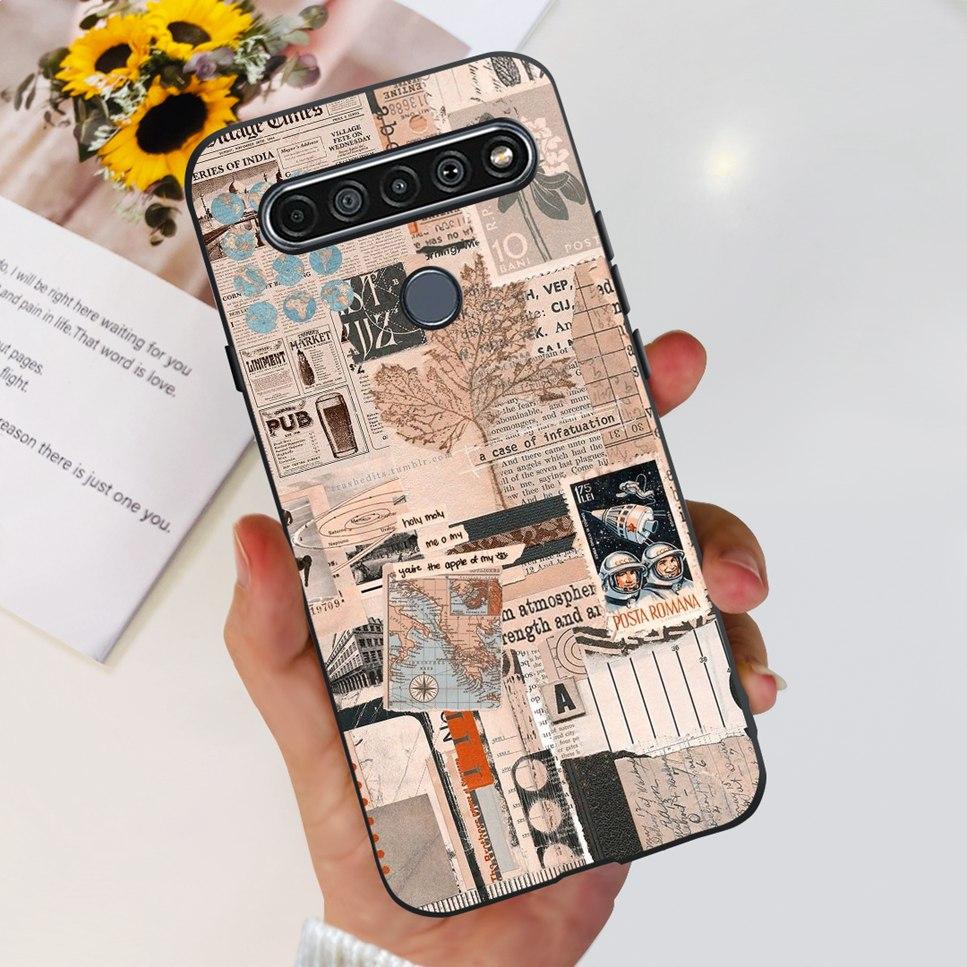 For LG K41S K 41S Case 2020 Black Silicone Cute Fashion Flower Shockproof Bumper For LGK41S LM-K410 Phone Back Cover 6.55" Funda