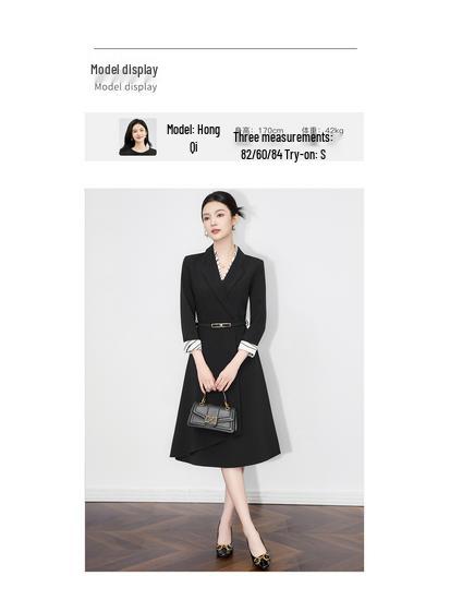 Intellectual Commuting Smart Formal Dress with Detachable Collar - Early Autumn Collection