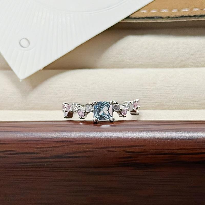 Butterfly Flower Enamel Super Flash Fashion Zir*****Pen Ring Women'S Exquisite Light Luxury Niche High-End Feeling Stacked Ring