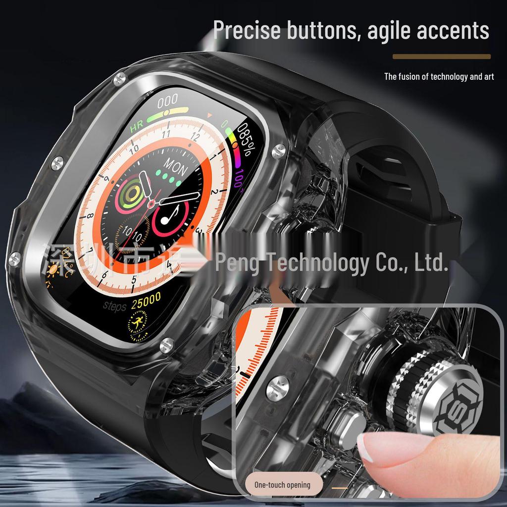 Universal 49MM Crystal Style Metal Case for Apple iWatch Ultra/2/3/4 Generation