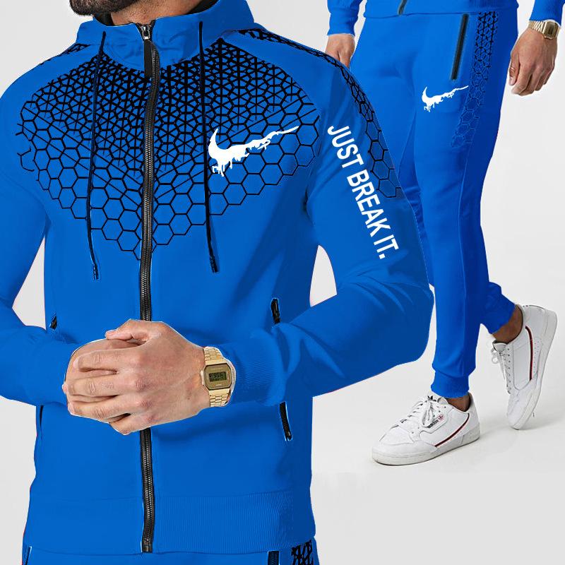 2022 Europa e Americana Nuova cerniera Felpa con cappuccio Maglione Tuta  uomo Autunno e Inverno Felpa con cappuccio Trend Moda Tempo libero Sport  Set a due pezzi acquista in modo economico — spedizione