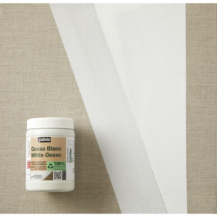 Gesso - Blanc - Apprêt - Mate - Toutes techniques - Pébéo - 945ml