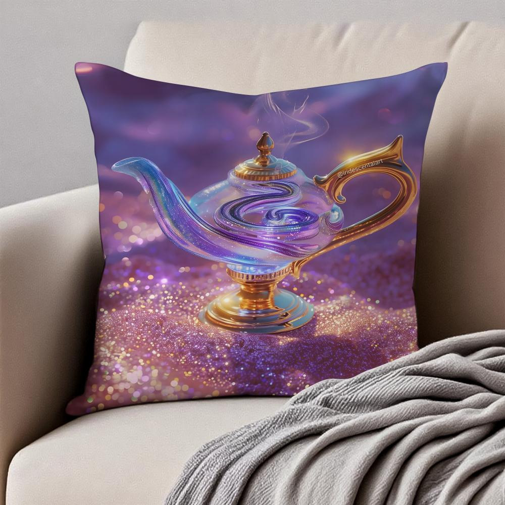 Dreamlike Magical Pattern Cushion Cover Pillowcase Antidustmite Invisible Zipper Short Plush Sofa Cushion