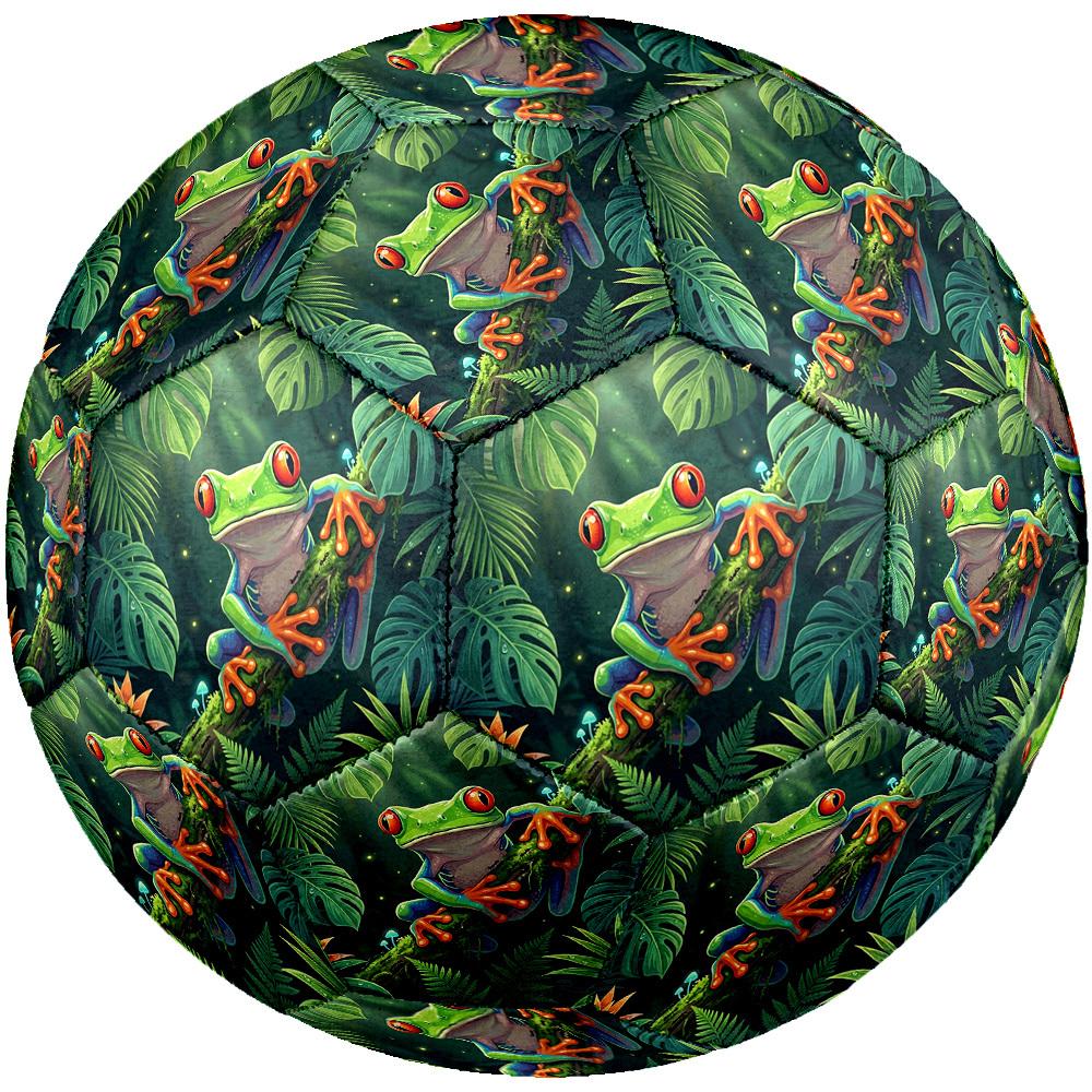 1pc Jungle Frog Adventure Theme Soccer Ball Football, Size 5, Lightweight PVC, Outdoor Training Soccer Ball,Sports Gift t61459