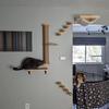 Wall Mounted Cat Climbing Shelf Four Step Cat Stairway for Climbing Sleeping Playing Lounging Perching Cat Furniture