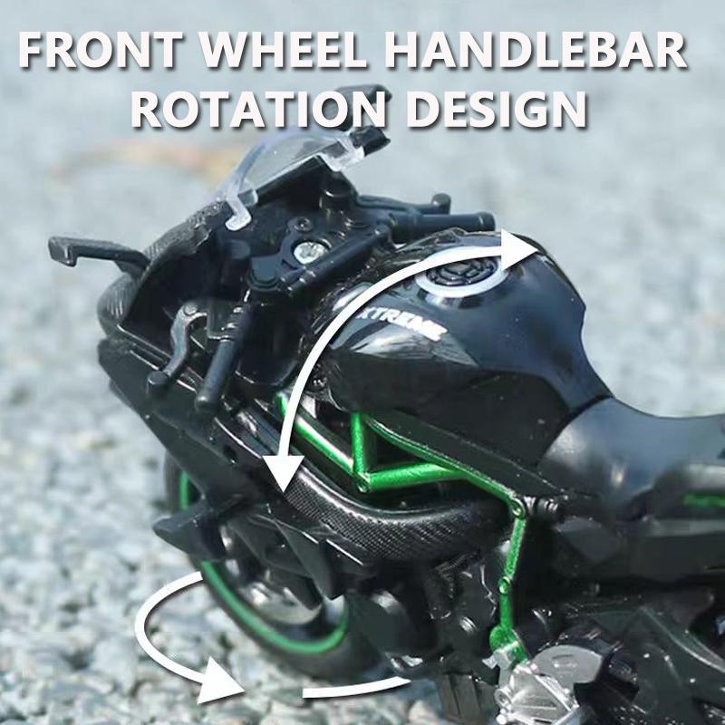 1:18 Ninja Hx816 H2R Diecast Motorcycle Model Workable Shork-Absorber Toy For Children Gifts Toy Decoration