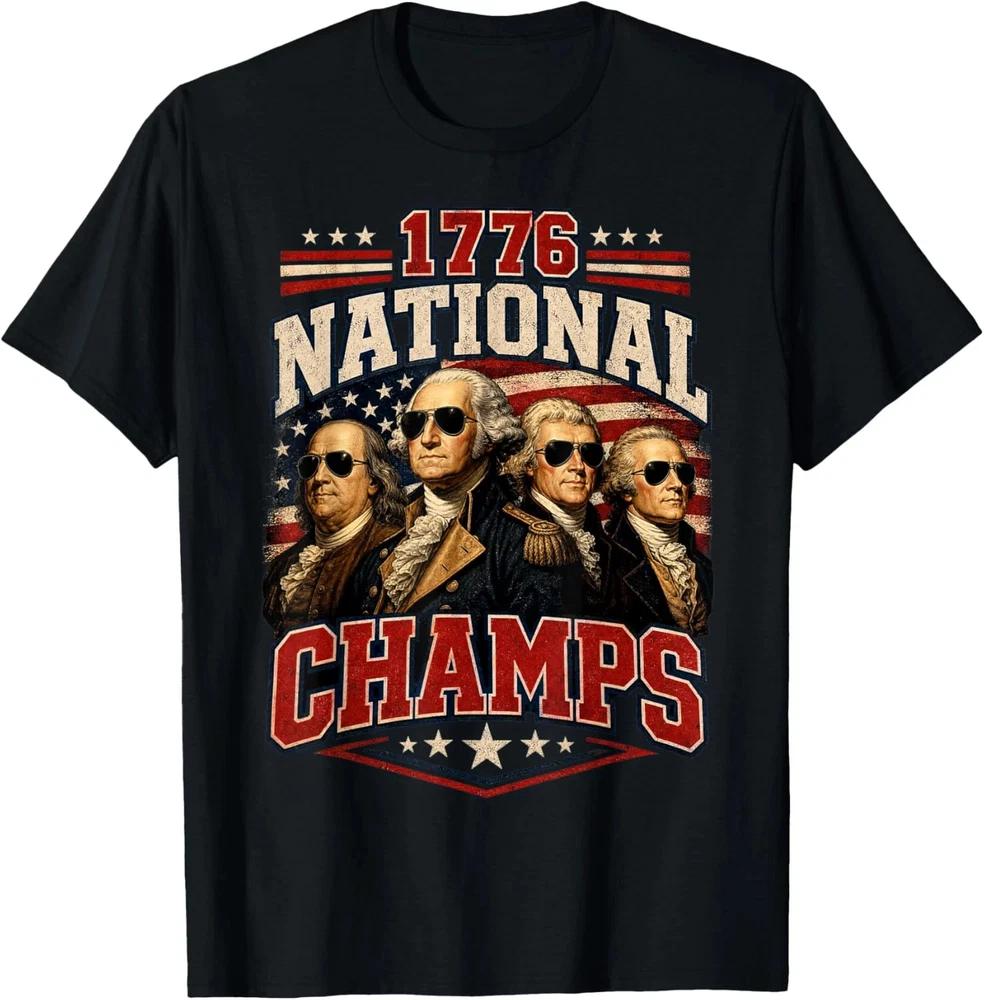 National Champs Funny Patriotic America Founding Father TShirt S