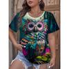 Summer Owl Animal 3D Print T-Shirts Summer Women's Casual Short Sleeve Round Neck T Shirt Harajuku Tees Tops Female Clothing
