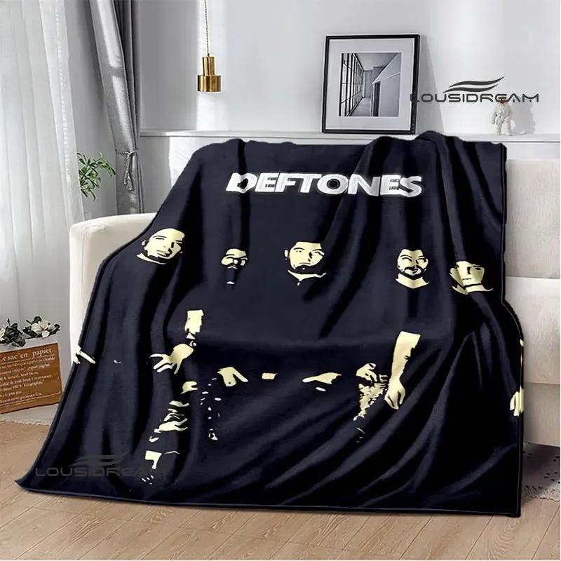 Coperta con logo band Deftones coperta per bambini coperta in flanella morbida accogliente coperta per casa viaggio regalo di compleanno decorazione