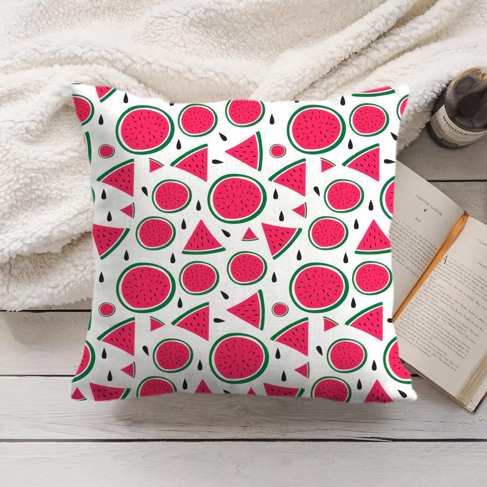 Watermelon Cushion Cover Soft Short Plush Pillow Cover Smooth Cozy Texture Aesthetic Cushion Case Home Decor