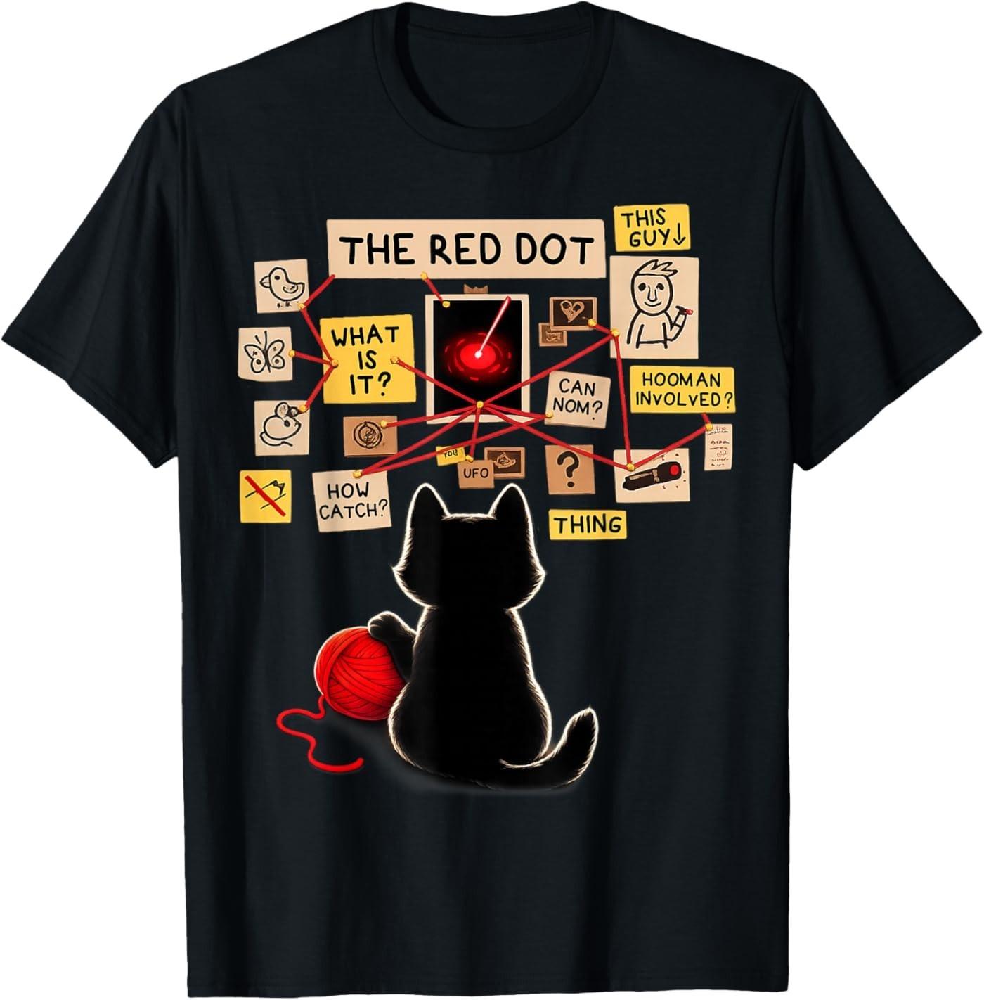 Black Cat Detective Red Dot Investigation Conspiracy Board T-Shirt S разноцветный