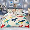 Homewish Cartoon Airplane Duvet Cover Set For Children Transportation Theme Bedding Set Aircraft Plane Comforter Cover Set