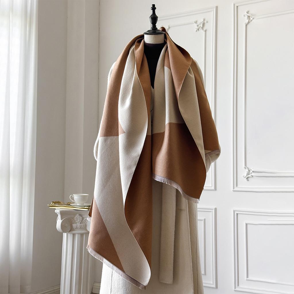 Ladies' Scarf With High-end Feel, Plaid Shawl, Versatile Tassel Scarf