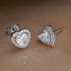 High-End S925 Sterling Silver Needle Earrings Slightly Inlaid With Zircon Fashion Love Stud Earrings, Small Fresh Women'S Earrings.