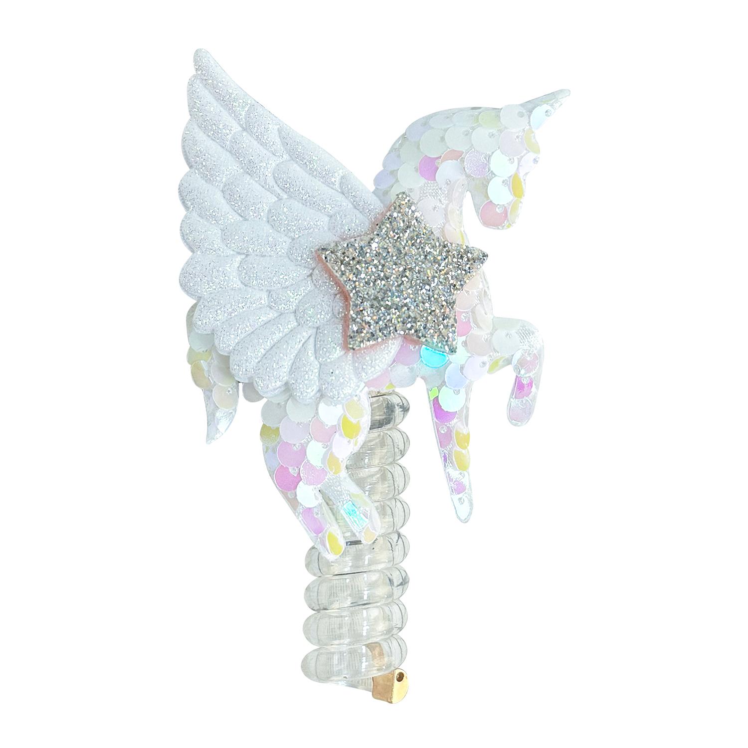 

Новая эластичная резинка для волос Единорог Милая для девочек Телефонная проволока Эластичность Блеск Крыло Звезда Повязка для волос Детские аксессуары для волос