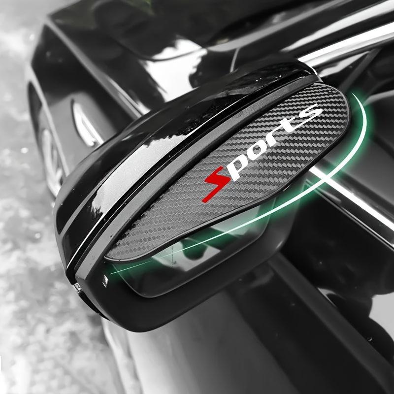 1 Pair Carbon Fiber Rearview Mirror Rain Guards Weatherproof Sun Visors for Enhanced Visibility, Vehicles Mirror Accessory