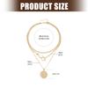 Old School Coin Necklace With Motivational Portrait Pendant Alloy Collarbone Chain For Casual And Creative Gatherings
