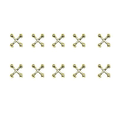 Yousheng 10 Stück Nageldekorationen Exquisite Form Lebendige Farbe Atemberaubender visueller Effekt Wiederverwendbar Einfach aufzutragen Dekorativ Zinklegierung 3D Kreuz Stil Nagel