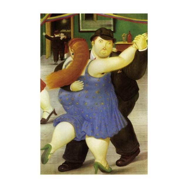 Funny Art Fat Dancer Couple Canvas Paintings Print Wall Art Posters and Living Room Mural Wall Picture Home Decor Cuadros No Frame