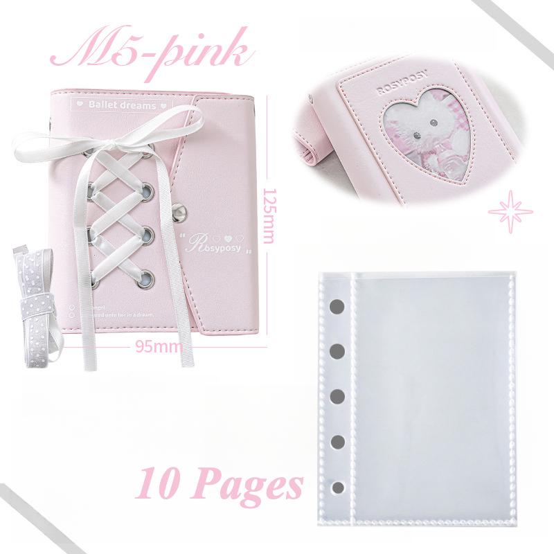Ballet Series PU Leather Photocard Binder M5 Mini Card Collection Book for 3 Inch Kpop Photocard Sleeves Kawaii Photo Album New