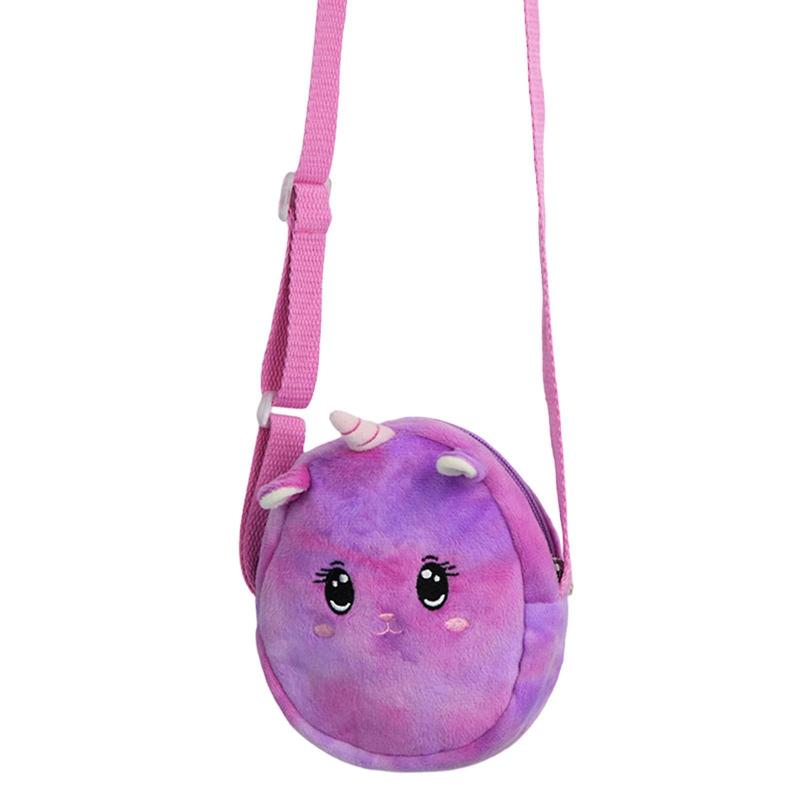 Cartoon Crossbody Bag Children Shoulder Bag Vacation Ladies Shopping Bag Crossbody Purse Soft Zipper Closure Doll Toy Handbag