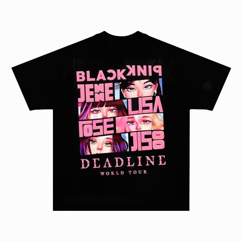 KPOP Black-Pink Deadline Concert Tour 2025 Cartoon Design Unisex Tee Unisex T-Shirt