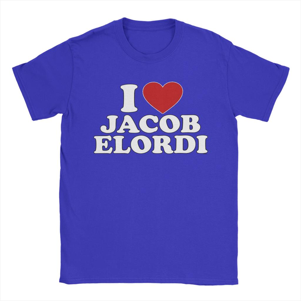 I Love Jacob Elordi Unisex S T Shirt Vintage Tees Short Sleeve Round Neck TShirt Cotton Printing Clothing