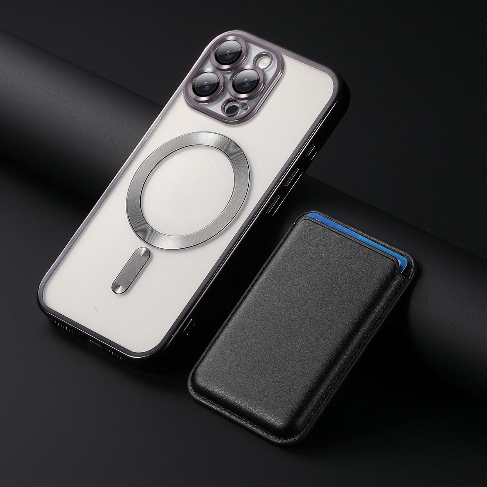 

Подходит для iPhone16 Pro Чехол для телефона Магнитный чехол для карты Защита линз Чехол Apple 15 Pro Max iPhone 15 Pro Max чёрный