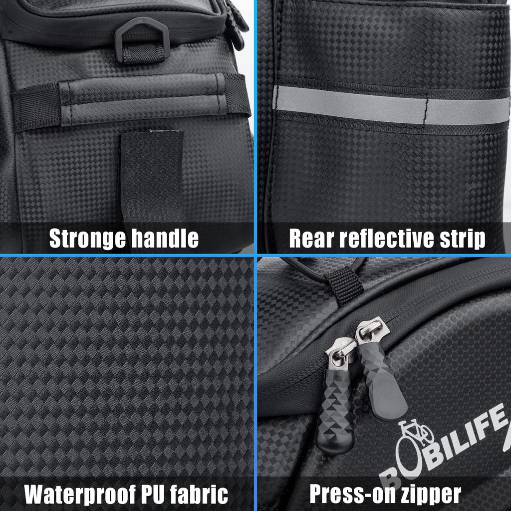 BOBILIFE Bicycle Panniers - Trunk Bag, Rear Bike Rack Bag, Travel E-Bike Accessories, 17L-45L Cargo Carrier Bag