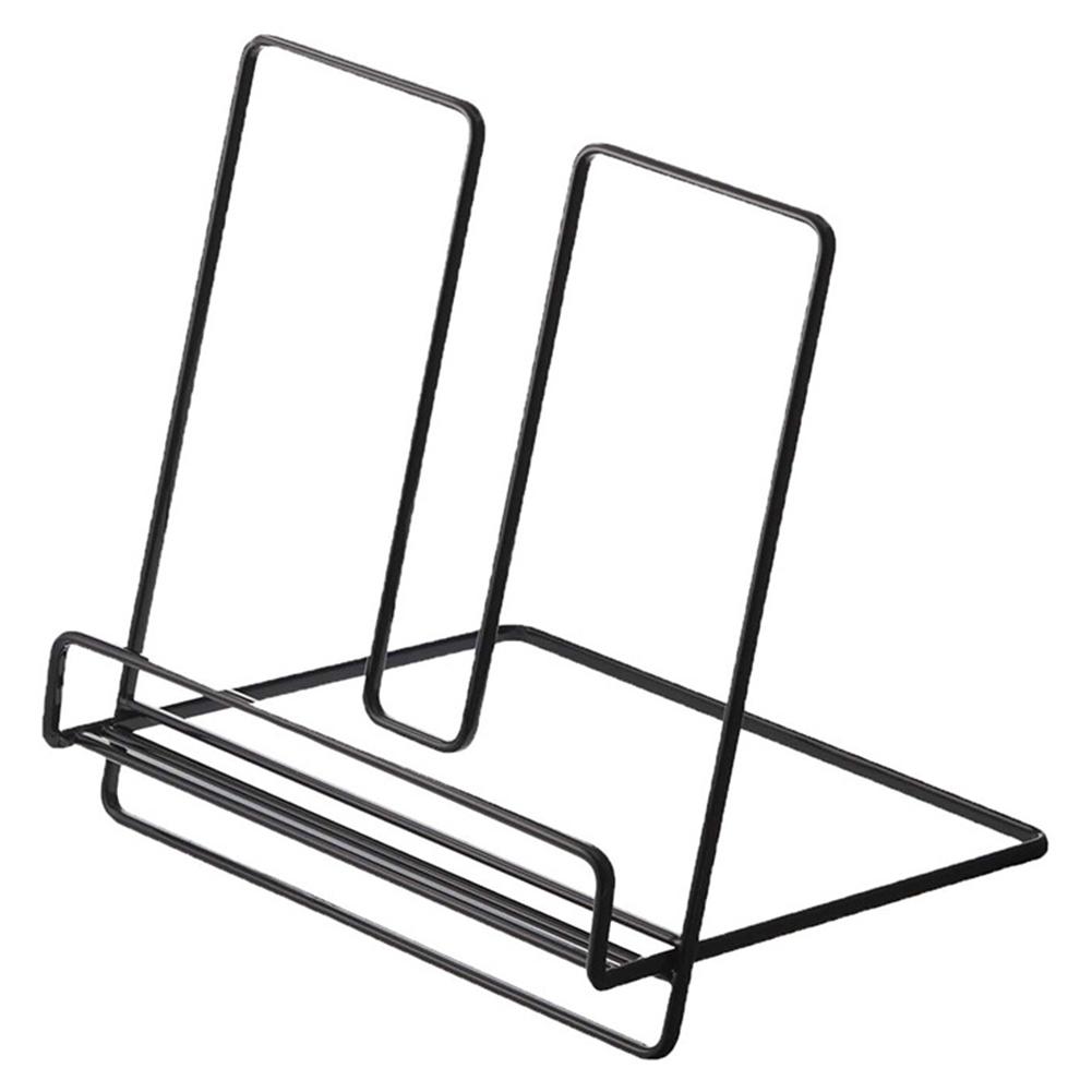 Multifunction Wrought Iron Desktop Storage Rack Shelf for Book File Magazine black