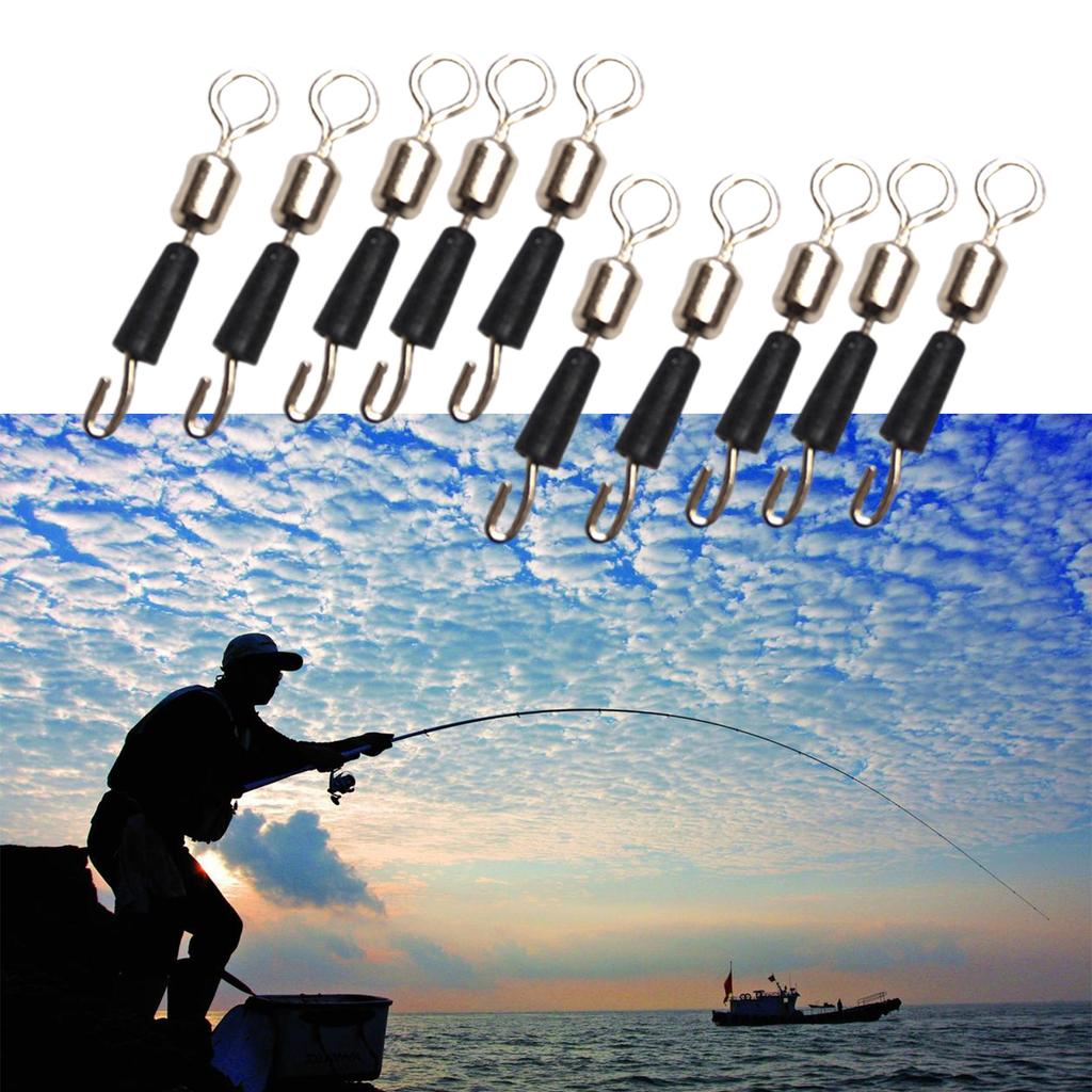 50Pcs Fishing Quick Changes Swivels Fishing Line Connector Lures Connector Clip Salt/Freshwater Fishing Barrels Swivels