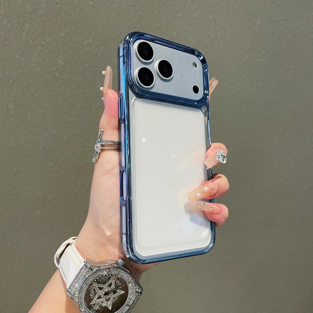 Plating Clear Armor Shockproof Phone Case For iPhone 17 Air 16 E 15 14 13 12 11 Pro Max Max Plus Anti-drop Bumper Cover