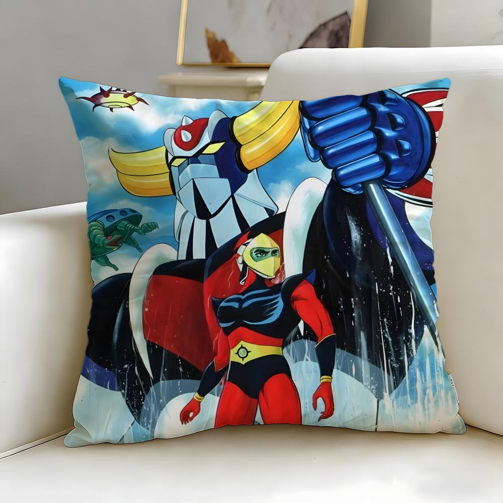 classic mecha anime UFO Robo Grendizer Cushion Cover Soft  EasyWash Pillow Case  Versatile for Couch Bed Travel and Office