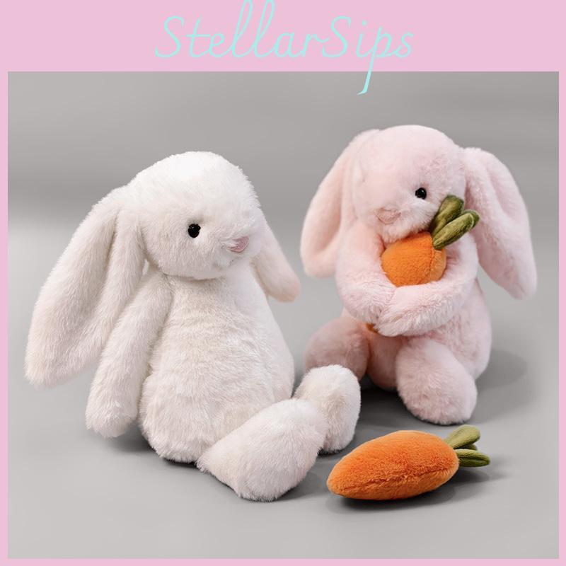 Easter Bunny Plush Toy With Floppy Ears And Carrot For Kids Nursery Decor