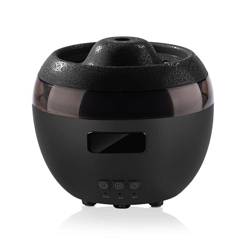 

Многофункциональный домашний аромадиффузор с дистанционным управлением и часами, динамический увлажнитель воздуха, RGB-лампа с эффектом пламени, диффузор эфирных масел US чёрный