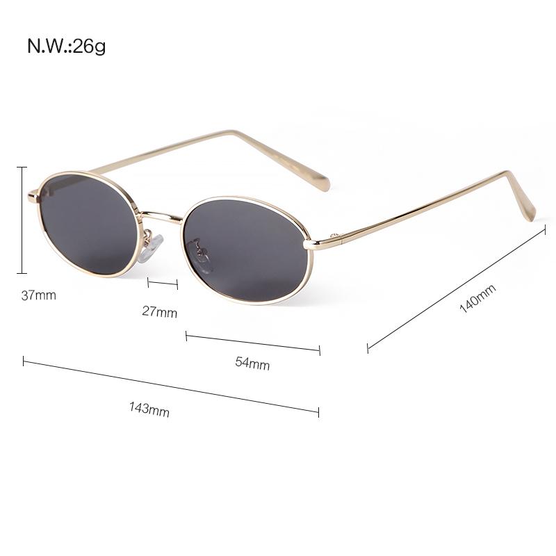 Trendy Retro Metal Oval Sunglasses for Women Men Brand Designer 90s Fashion Vintage Round Sun Glasses Classic Green Shades S9535