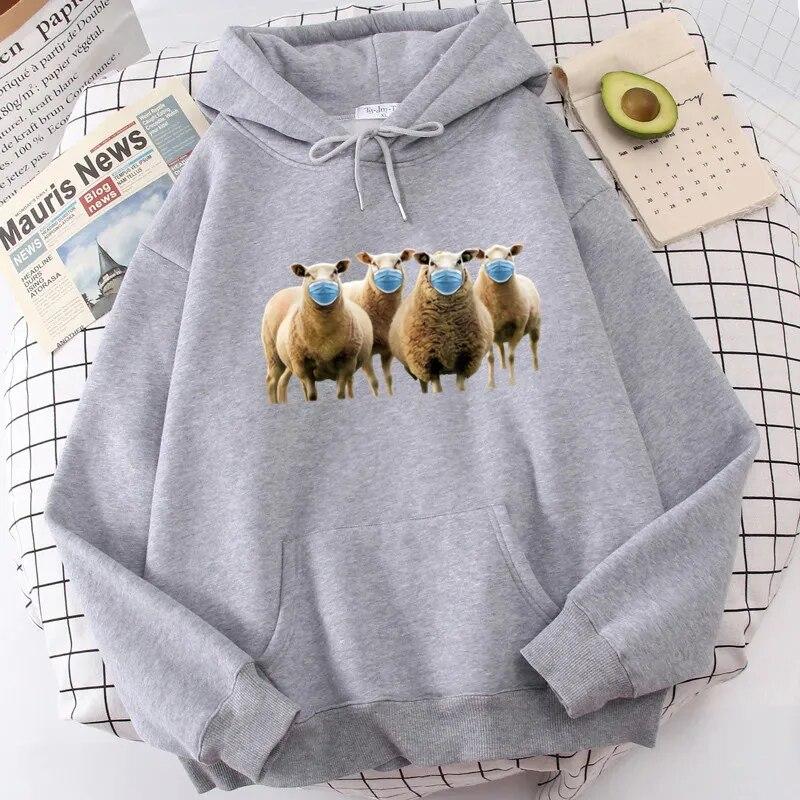 Mască estetică Hanorace de oaie Hanorace pentru femei amuzante Topuri Îmbrăcăminte de iarnă Hanorac grafic Hanorace supradimensionate Wounisex Haine din bumbac