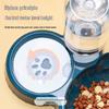 Dual Cat & Dog Bowl with Slanted Design, Cervical Protection, Automatic Water Dispenser, Anti-Spill Feature, Pet Food Bowl.