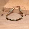 Tiger's Eye Tree Agate Heishi Bead Bracelet – Gold Accent Adjustable Boho Jewelry, Courage Calm Gift for Women