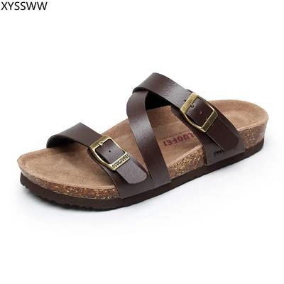 Fashion 6 Style Women Men Slippers Flip Flops Summer Beach Cork Love's Flats Sandals Casual Shoes Mixed Colors Big Size 35-46