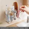 Electric Toothbrush Wall-Mounted Holder: Punch-Free Bathroom Rack for Toothbrush & Toothpaste Storage