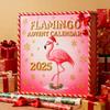 Yousheng 2025 Flamingo Advent Calendar 24 Days Countdown Calendar with Acrylic Flamingo Ornaments Pink Tropical Flamingo-Themed Holiday Decoration
