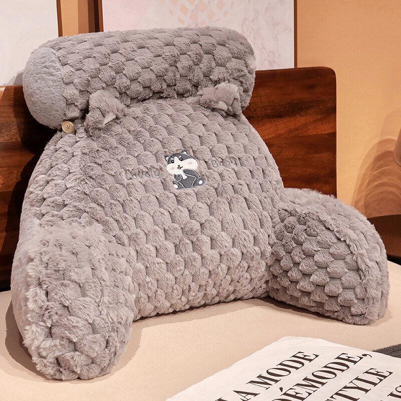 Cartoon Plush Pillow Back Cushion with Armrest Support Bed Reading Pillow Waist Living Room Big Pillow Home Decoration New