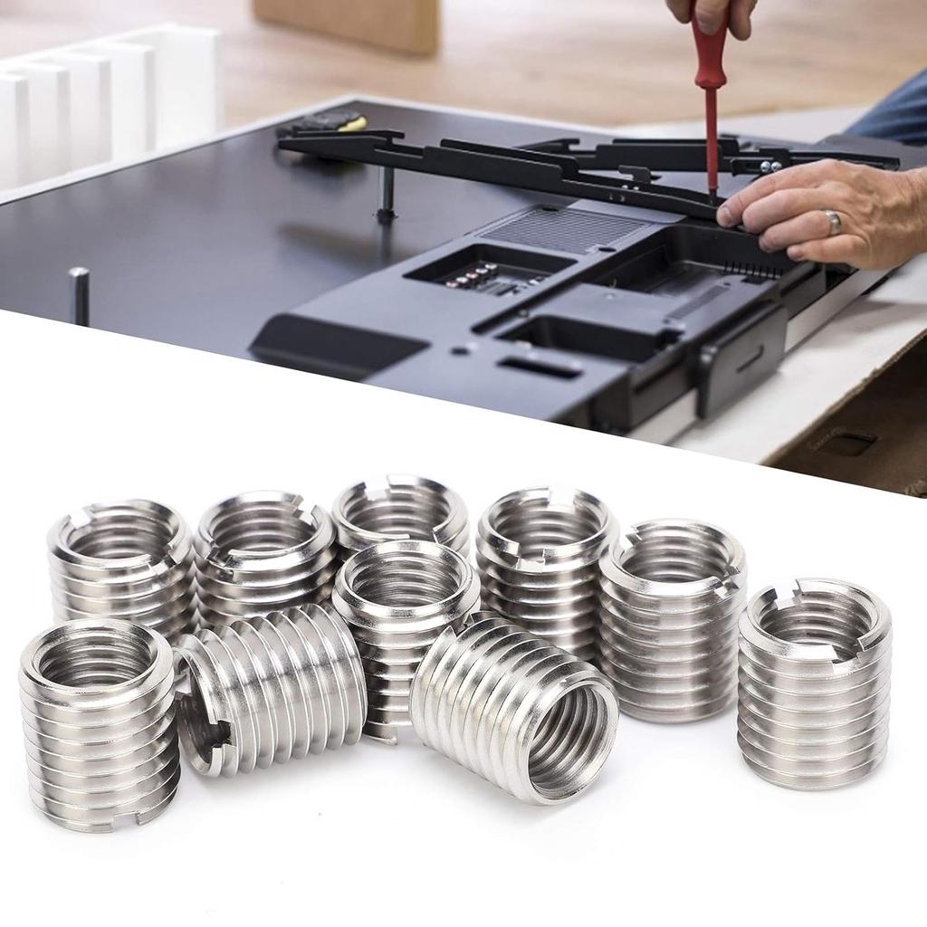 10Pcs 22mm Threaded Insert Reducing Nuts, M16 X 2 Female To M20 X 2.5 Male Repair Insert Nut Thread Nut Conversion Kit Stainless Steel