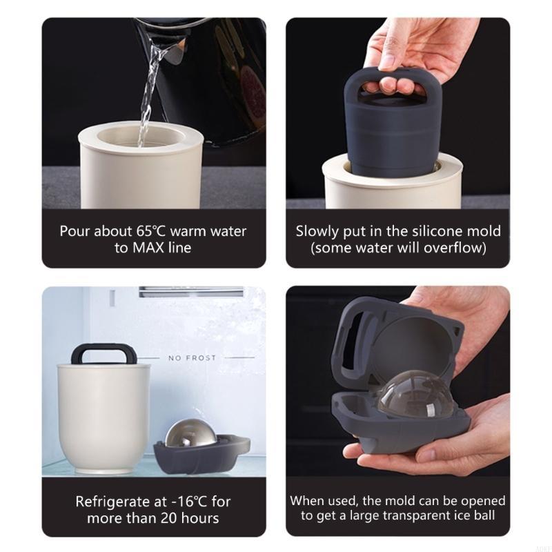 Big Ice Sphere Maker Molds Round Ice Mould Suitable For Coffee And Cocktails A0KF