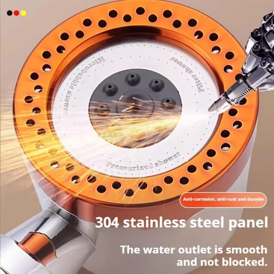 5 Modes Massage Spa Pressurized Shower Head With Filter High Pressure ...
