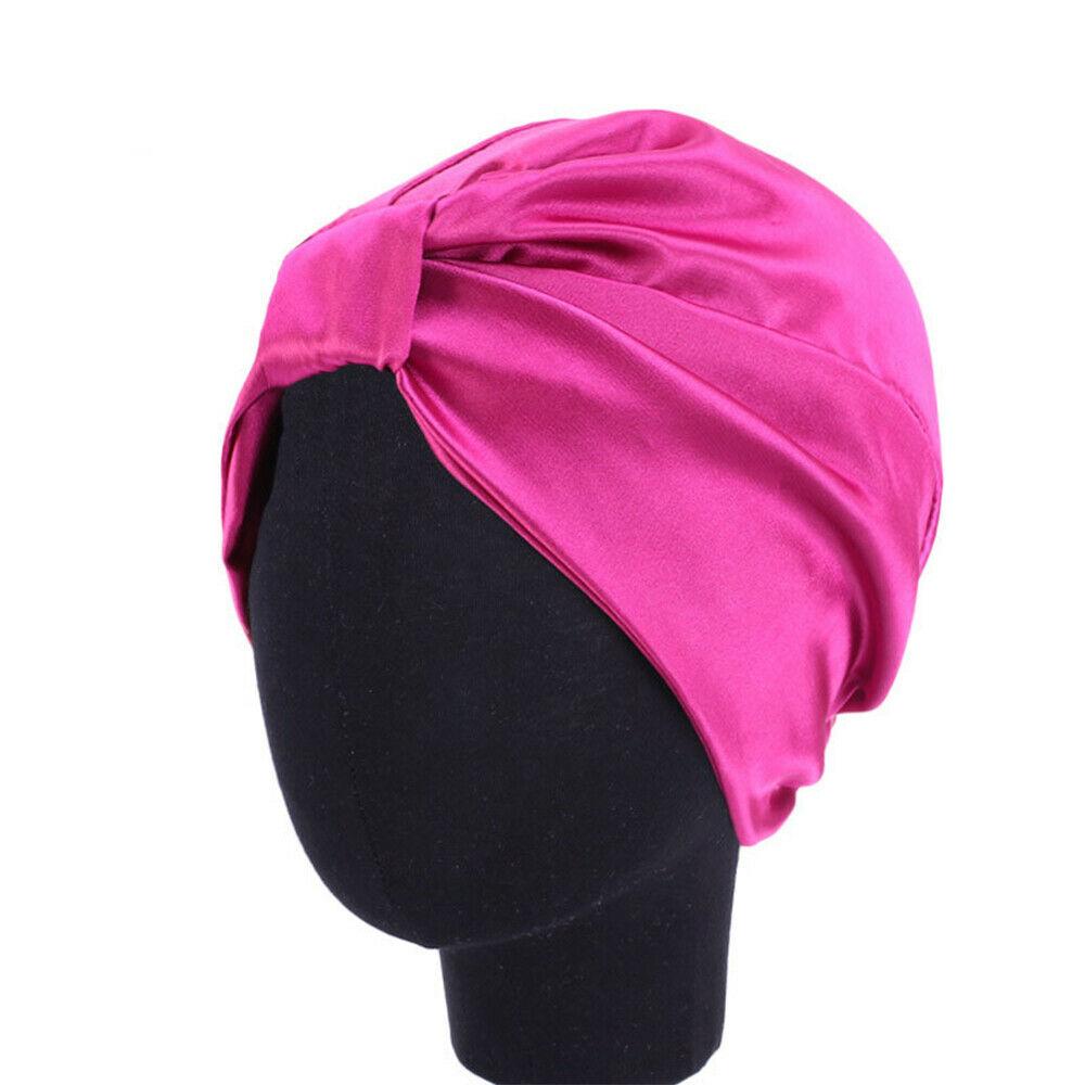 Fashion Silk Turban Bonnet For Women Satin Hat Stretch Headband Beanie Caps Scarf Bohemian Breathable Headwrap Hair Accessories