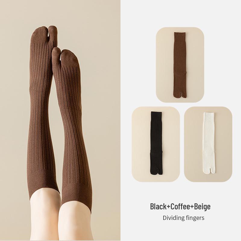 

Женские носки с раздельным пальцем выше колена, утягивающие - Весенне-осенние хлопковые носки с двумя пальцами One Size